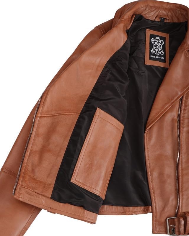 image:imageBlingsoul Real Leather Jacket Women Lambskin Jackets for WomensAldo Brown Jacket