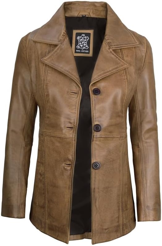 image:imageBlingsoul Real Leather Jacket Women Lambskin Jackets for WomensBitonto Blazer Camel