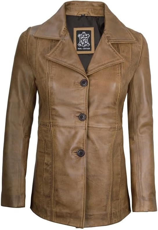 image:imageBlingsoul Real Leather Jacket Women Lambskin Jackets for WomensBitonto Blazer Camel