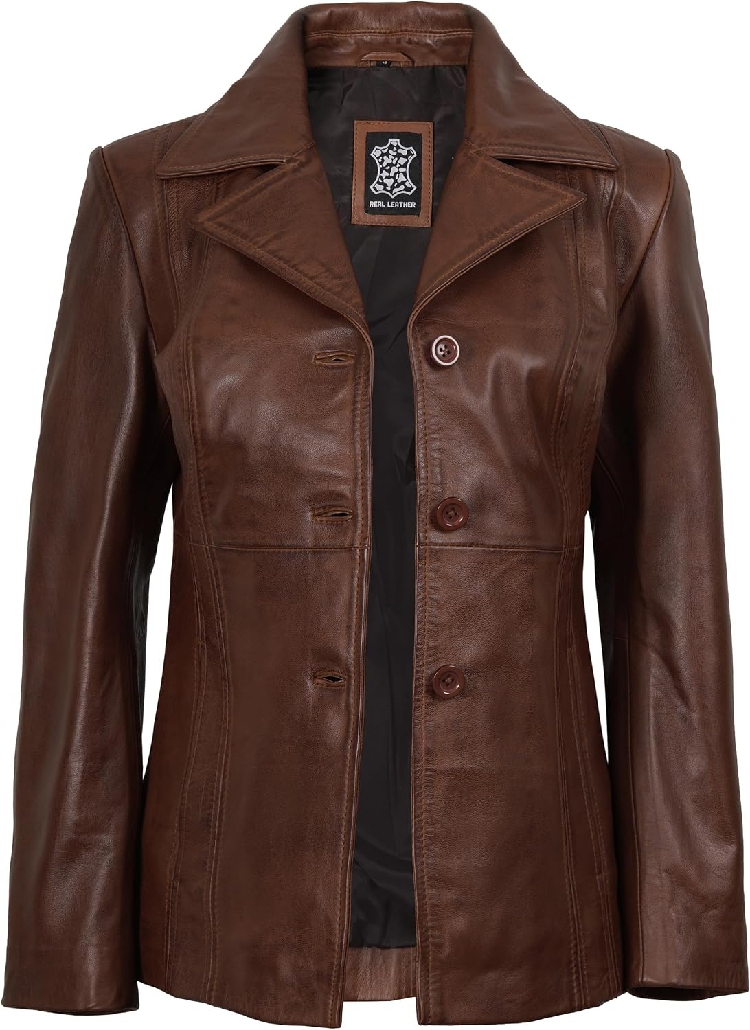 image:imageBlingsoul Real Leather Jacket Women Lambskin Jackets for WomensBitonto Brown Jacket