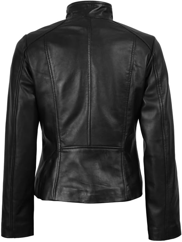 image:imageBlingsoul Real Leather Jacket Women Lambskin Jackets for WomensBlack Arezzo Jacket