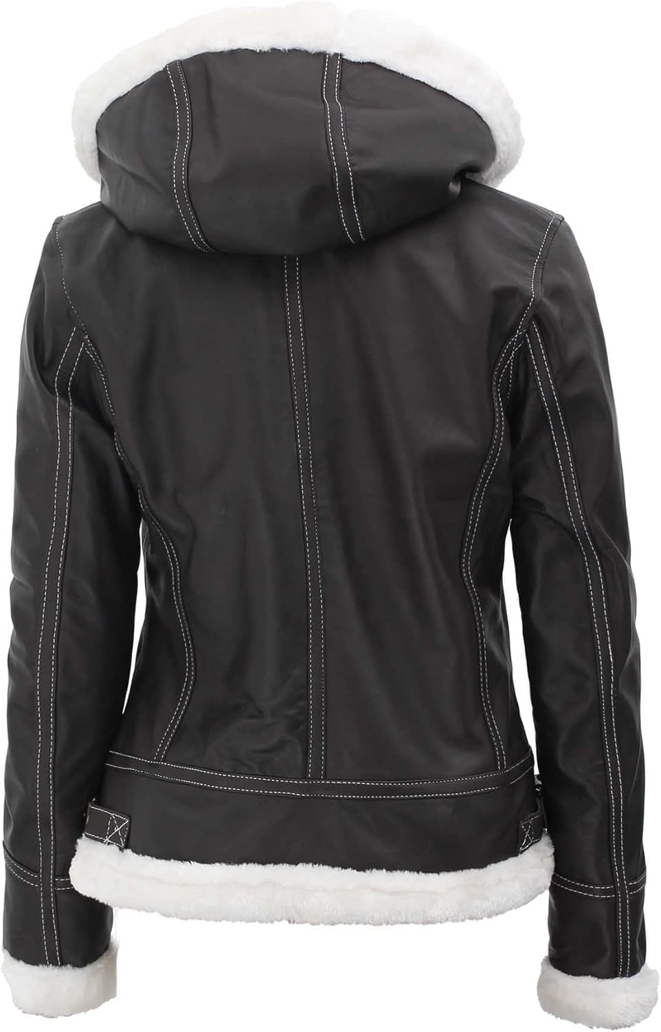 image:imageBlingsoul Real Leather Jacket Women Lambskin Jackets for WomensBrown Mary Shearling Jacket