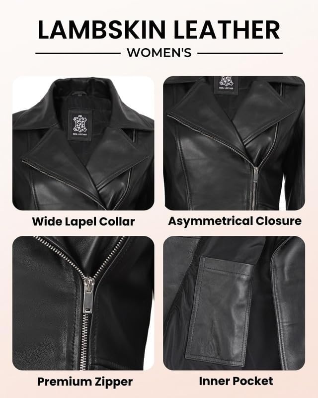 image:imageBlingsoul Real Leather Jacket Women Lambskin Jackets for WomensClarissa Peplum Black