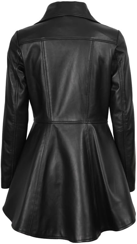 image:imageBlingsoul Real Leather Jacket Women Lambskin Jackets for WomensClarissa Peplum Black