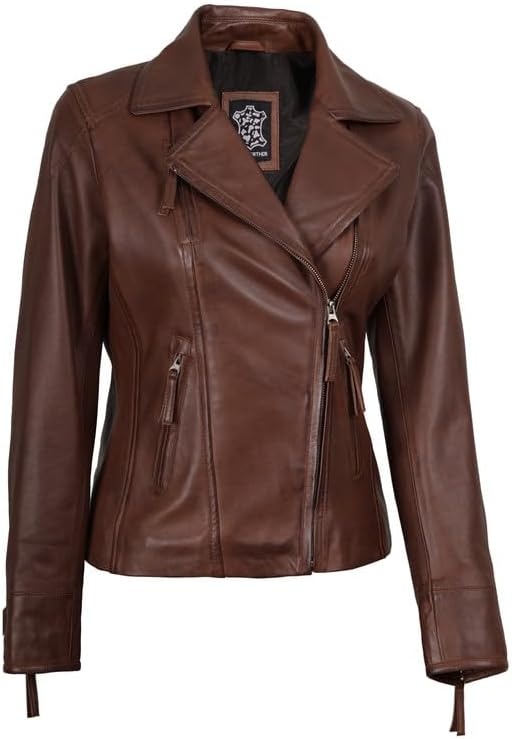 image:imageBlingsoul Real Leather Jacket Women Lambskin Jackets for WomensCognac Ramsey Jacket