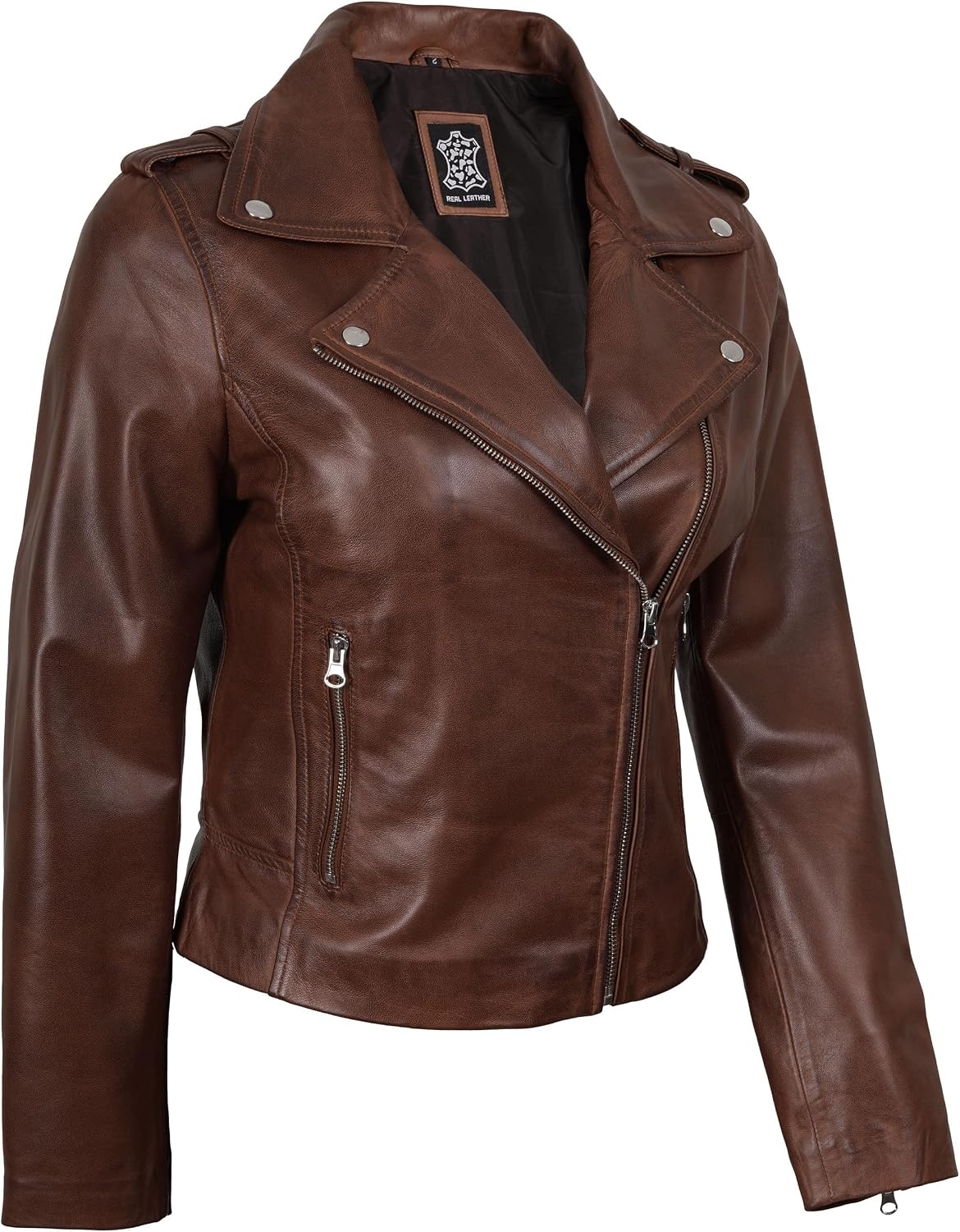 image:imageBlingsoul Real Leather Jacket Women Lambskin Jackets for WomensKirsten Cognac Jacket