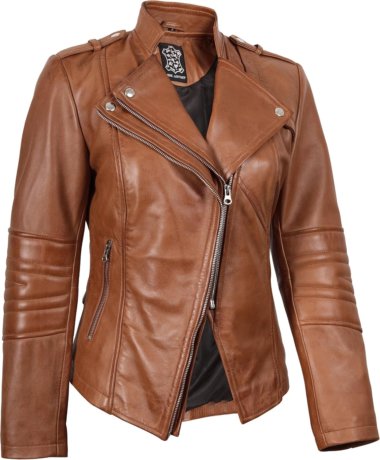 image:imageBlingsoul Real Leather Jacket Women Lambskin Jackets for WomensMonica Tan Jacket