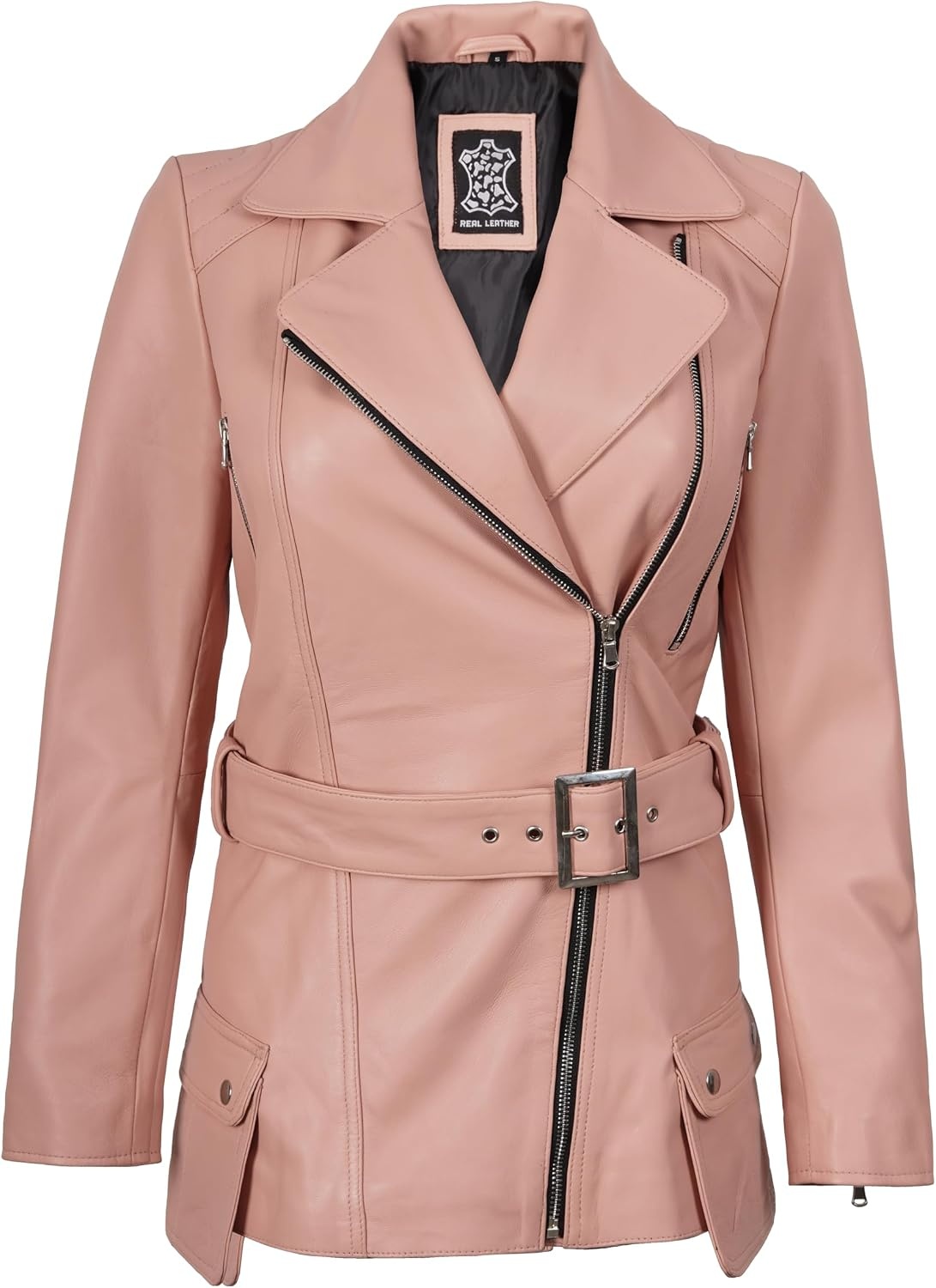 image:imageBlingsoul Real Leather Jacket Women Lambskin Jackets for WomensPink Victoria Jacket