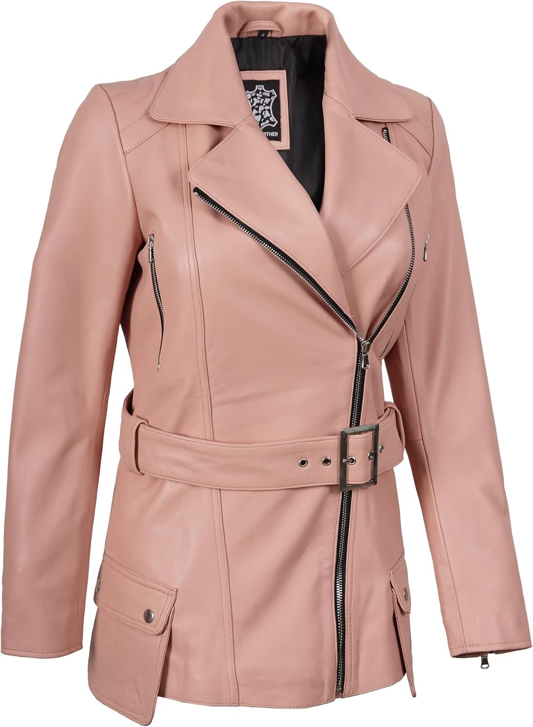 image:imageBlingsoul Real Leather Jacket Women Lambskin Jackets for WomensPink Victoria Jacket