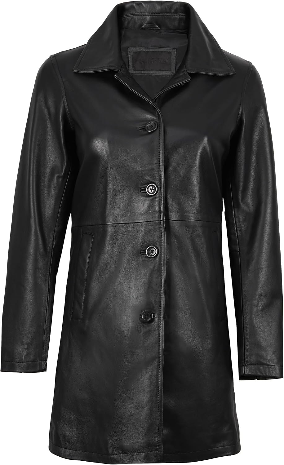 image:imageBlingsoul Real Leather Jacket Women Lambskin Jackets for WomensSuper Black Car Coat