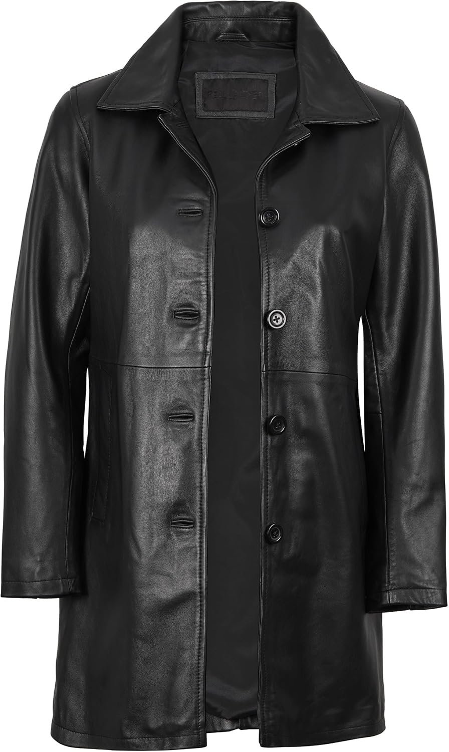 image:imageBlingsoul Real Leather Jacket Women Lambskin Jackets for WomensSuper Black Car Coat