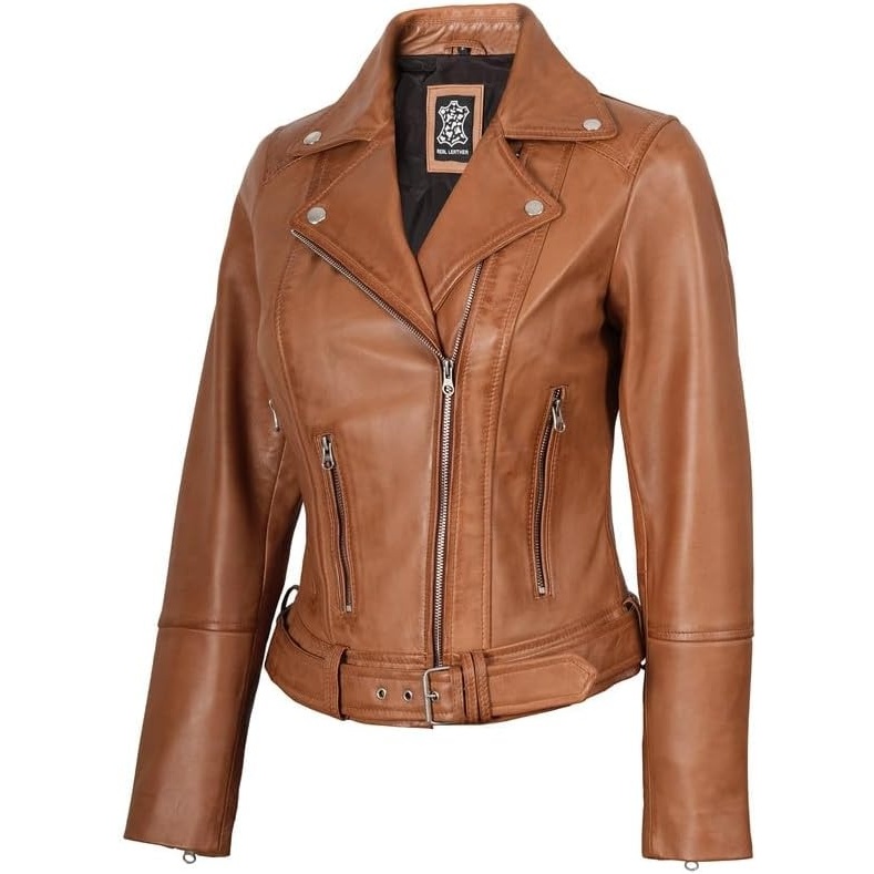 image:imageBlingsoul Real Leather Jacket Women Lambskin Jackets for WomensAldo Brown Jacket