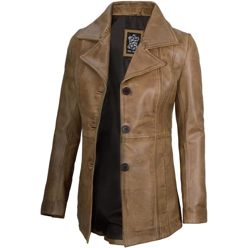 image:imageBlingsoul Real Leather Jacket Women Lambskin Jackets for WomensBitonto Blazer Camel