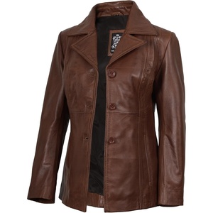 Blingsoul Real Leather Jacket Women – Lambskin Jackets for Womens(Bitonto – Brown Jacket)