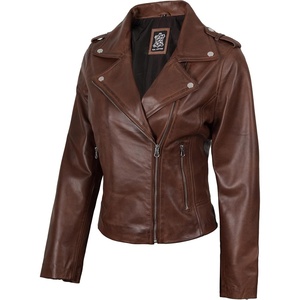 Blingsoul Real Leather Jacket Women – Lambskin Jackets for Womens(Kirsten – Cognac Jacket)