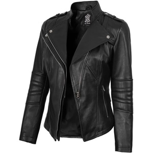 Blingsoul Real Leather Jacket Women – Lambskin Jackets for Womens(Monica – Black)