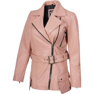 Blingsoul Real Leather Jacket Women – Lambskin Jackets for Womens(Pink – Victoria Jacket)