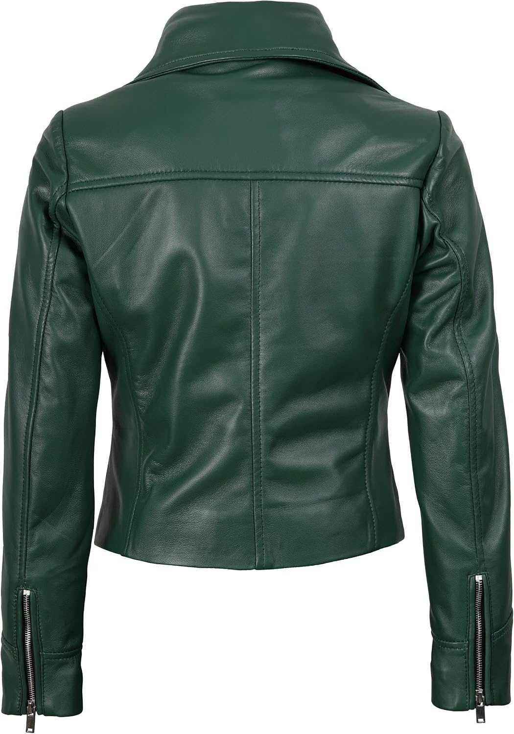 image:imageBlingsoul Asymmetrical Leather Jacket Women Real Lambskin Motorcycle Style Jacket for Women Genuine Womens Leather JacketGreen