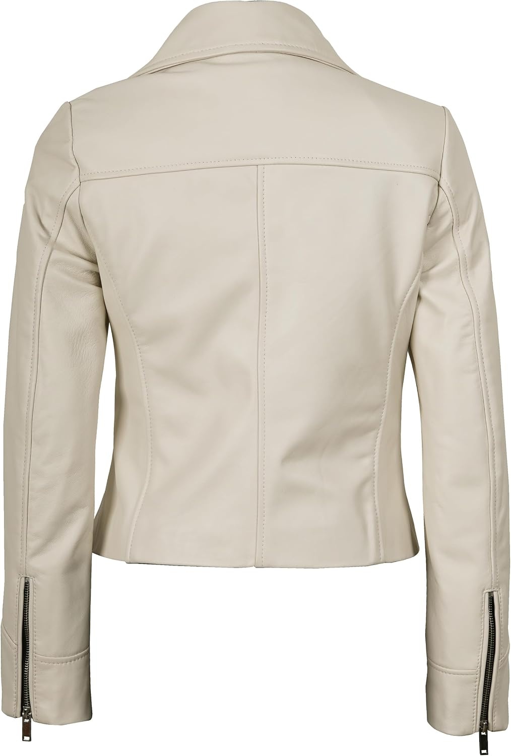 image:imageBlingsoul Asymmetrical Leather Jacket Women Real Lambskin Motorcycle Style Jacket for Women Genuine Womens Leather JacketOffwhite