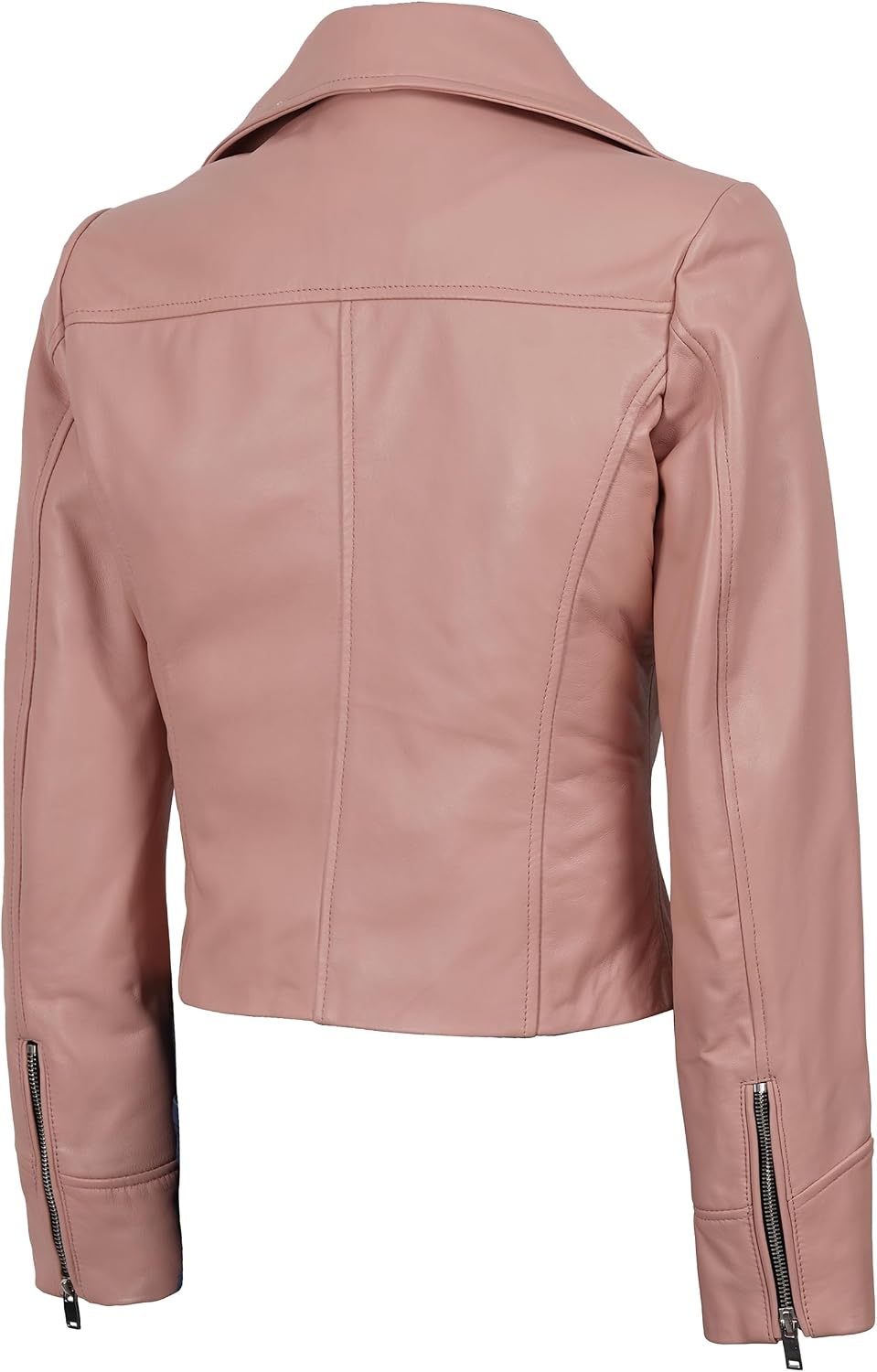 image:imageBlingsoul Asymmetrical Leather Jacket Women Real Lambskin Motorcycle Style Jacket for Women Genuine Womens Leather JacketPink