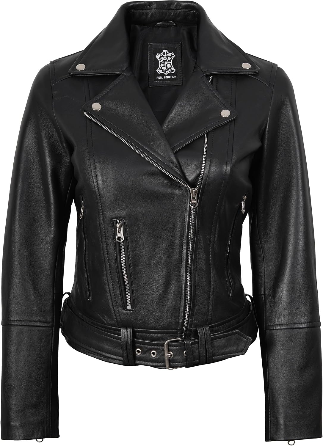 image:imageBlingsoul Black Leather Jacket Women 1309966 Aldo Black 2XL