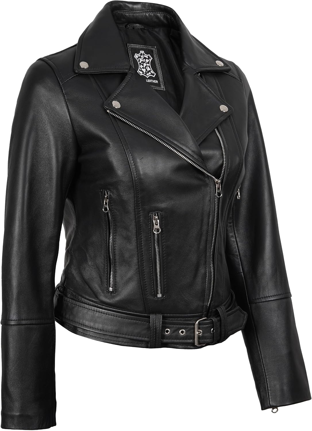 image:imageBlingsoul Black Leather Jacket Women 1309966 Aldo Black 2XL