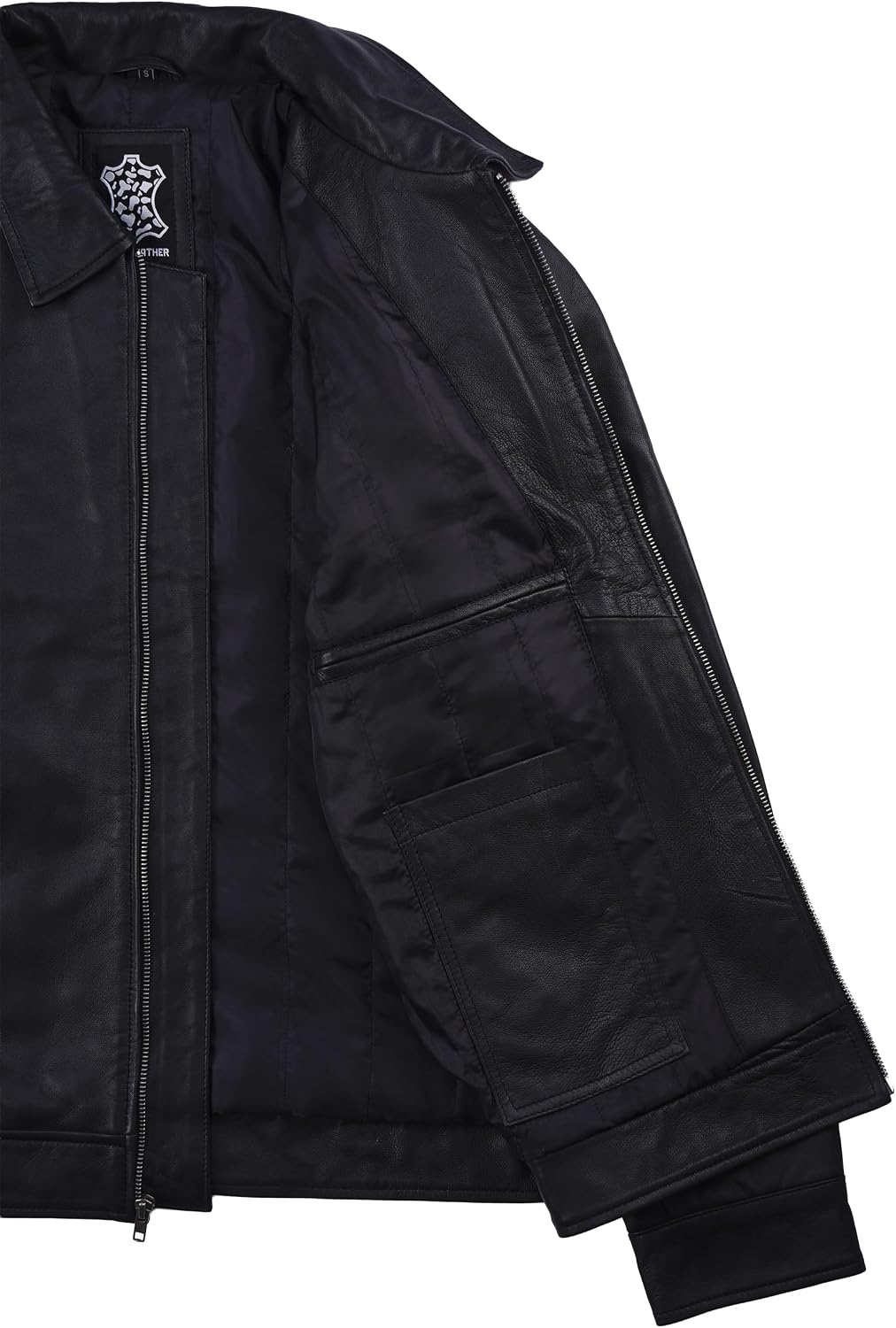 image:imageBlingsoul Classic Real Lambskin Leather Jacket Men Moto Style Leather Jacket For MensBlack