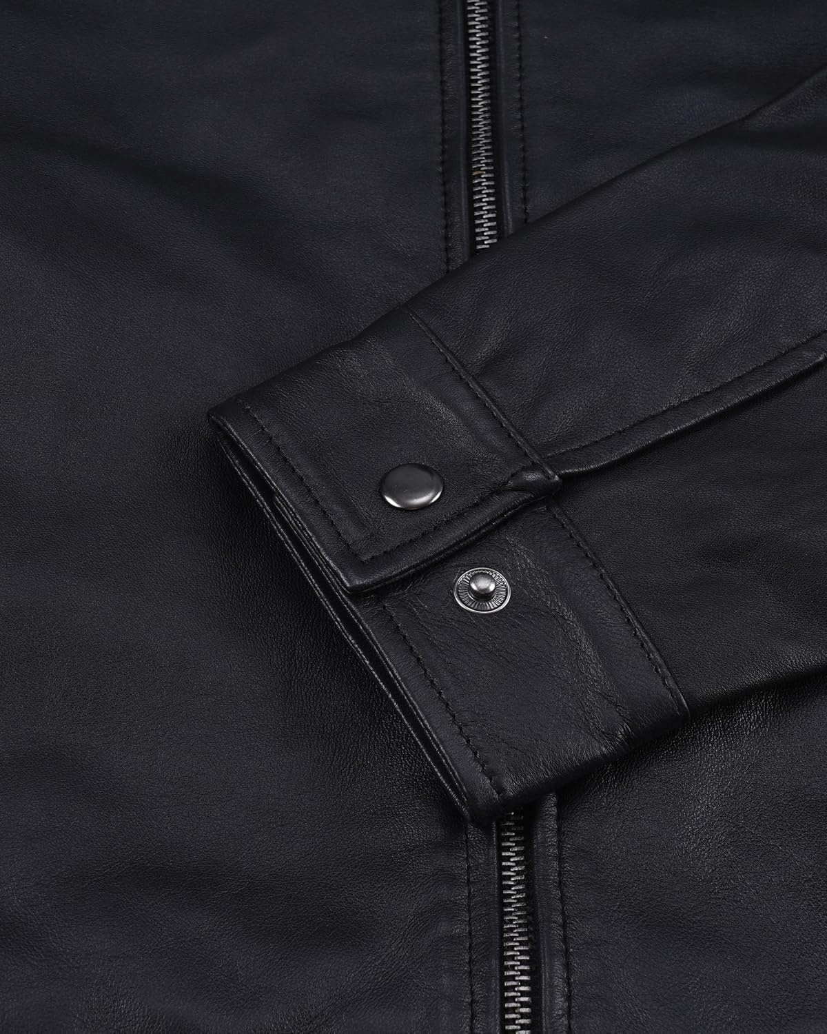 image:imageBlingsoul Classic Real Lambskin Leather Jacket Men Moto Style Leather Jacket For MensBlack