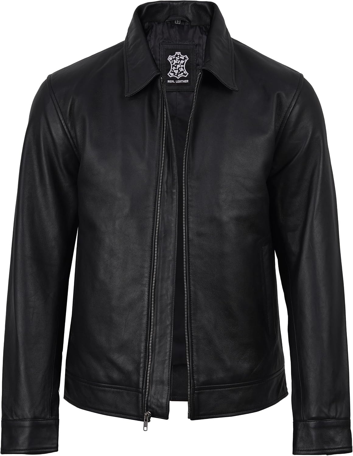 image:imageBlingsoul Classic Real Lambskin Leather Jacket Men Moto Style Leather Jacket For MensBlack