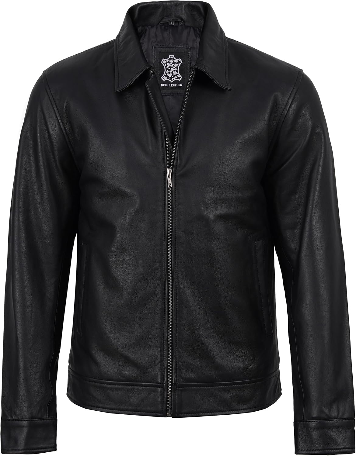 image:imageBlingsoul Classic Real Lambskin Leather Jacket Men Moto Style Leather Jacket For MensBlack