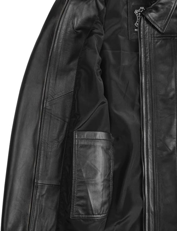 image:imageBlingsoul Leather Coats for Womens Real Long Leather Jacket WomenBlack
