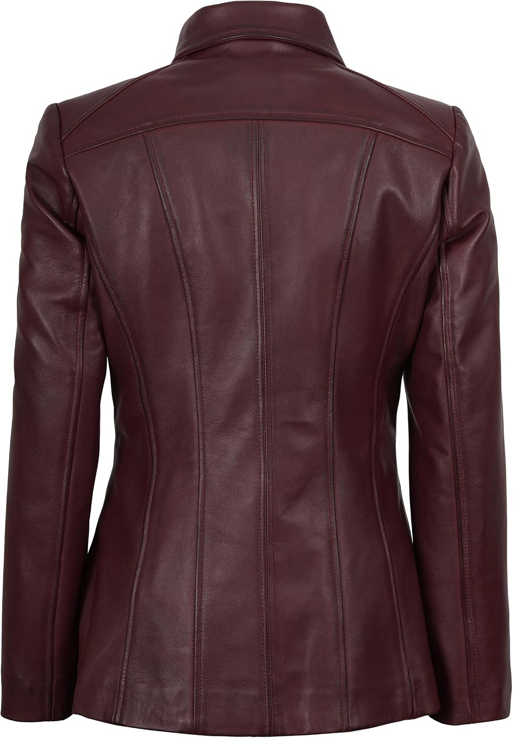 image:imageBlingsoul Leather Coats for Womens Real Long Leather Jacket WomenBurgundy Maroon Wax