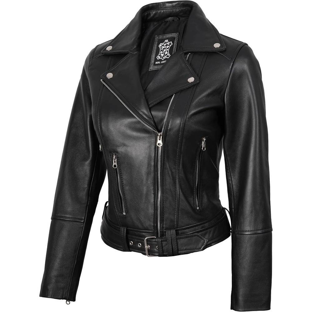 image:imageBlingsoul Black Leather Jacket Women 1309966 Aldo Black 2XL