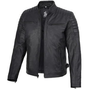 Blingsoul Real Lambskin Leather Jacket Men – Cafe Racer Style Premium Men’s Leather Jacket(Matte Black)